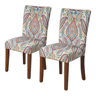 Sillas de comedor HomePop 38" tela cachemira parsons en multicolor (juego de 2) Foto 1 de 4