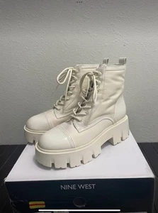 Nine West Chunky Sole Lace-Up Combat Boots - Picture 1 of 5