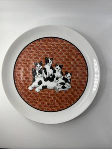 Takahashi City Katze Sammelteller Deko Kätzchen Kätzchen schwarz-weiße Steine - Bild 1 von 4