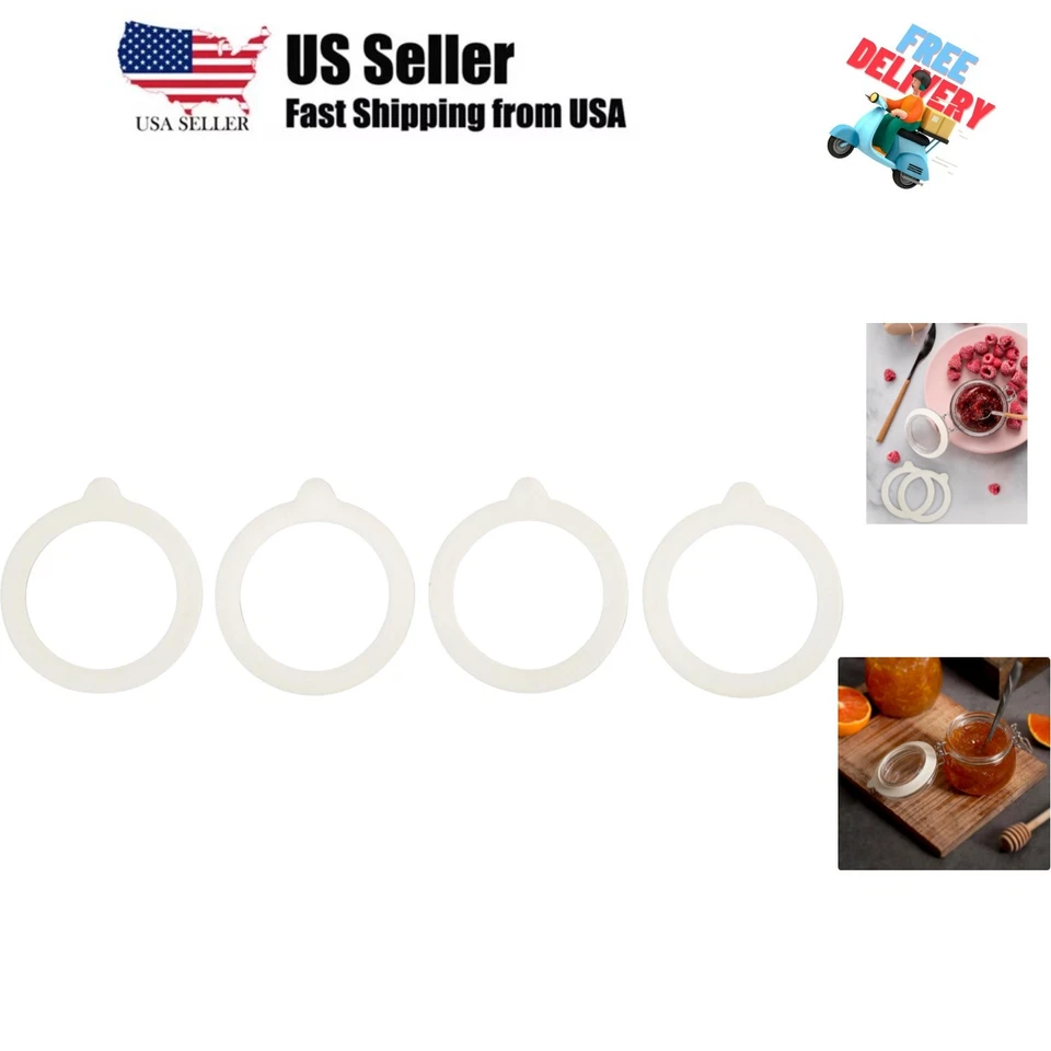 Sellos de junta de repuesto, silicona de grado europeo, se adapta a enlatado bucal regular... Foto 1 de 4