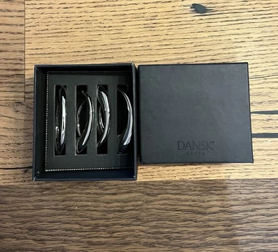 Никелированные кольца для салфеток Dansk Tjorn 4 комплекта из 4 в отличном состоянии в коробках - Изображение 1 из 3