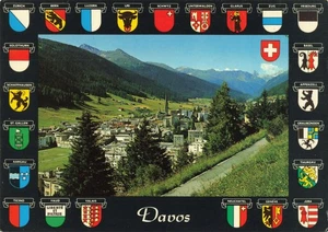 Postcard Switzerland Davos Hohenweg view towards Tinzenhorn - Picture 1 of 2