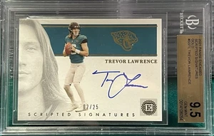 /25 BGS 9.5 Trevor Lawrence 2021 Encased Scripted Signatures 10 Auto Gold RC - Picture 1 of 2