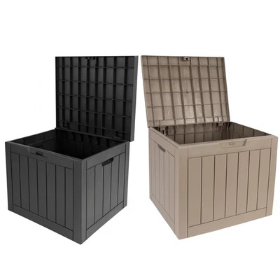 Durabull Garden Storage Box Plastic Organiser Outdoor Large Black Brown Holder - Image 1 of 4