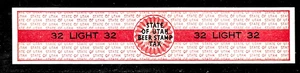 HICK GIRL-MINT STATE OF UTAH 32 LIGHT BEER TAX STAMP A1 - Picture 1 of 2