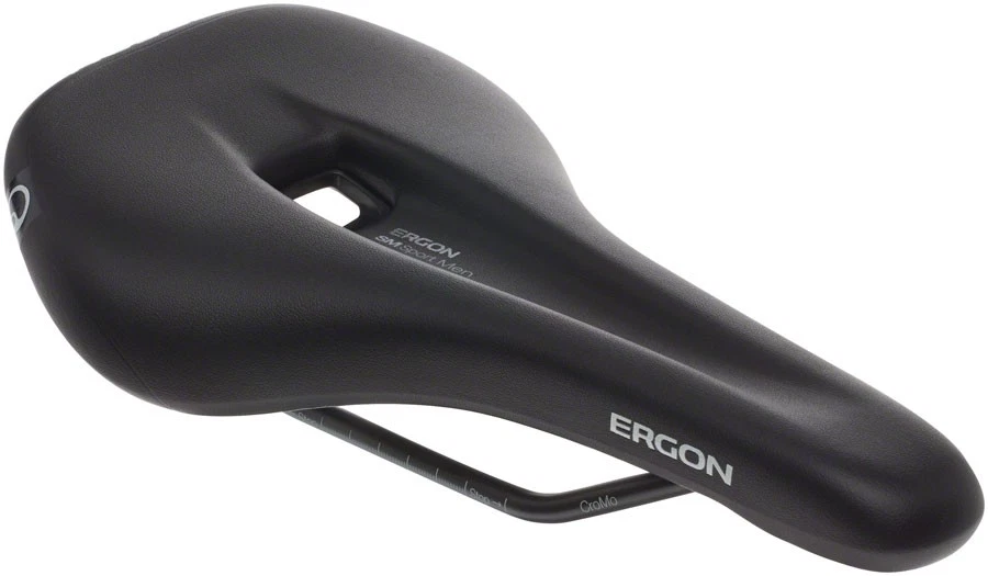 Ergon SM Sport Saddle Chromoly Black Men's Small Medium Synthetic Cut out