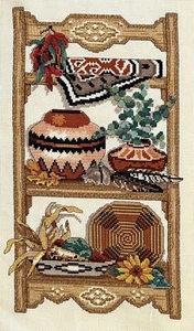 Completed Finished Counted Cross Stitch Dimensions SOUTHWEST Charm 14” X 7.5” - Picture 1 of 3