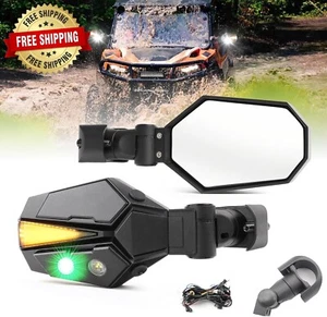 Espejos retrovisores UTV, luz LED, luces verdes blancas de aluminio con ámbar. - Imagen 1 de 9
