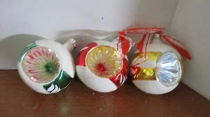 Juego De Colección De 3 Adornos De Navidad VIDRIO Sangrado Rojo, Dorado, Verde - Imagen 1 de 7