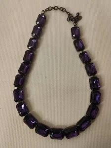 Vintage Joan Rivers 16" Purple Rhinestone Necklace - Picture 1 of 4