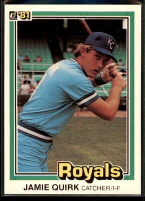 1981 Donruss  Jamie Quirk  #341 Kansas City Royals - Image 1 of 2