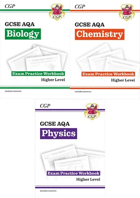 GCSE AQA Exam Practise Workbook Biology Physics Chemistry 3 Book Set Inc Answers - Image 1 of 4