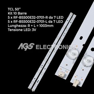KIT TIRAS 10 BARRAS 4 TV LED TCL C500F14-E3-C RF-BS500E32-0701-L / R