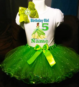 Tiana Birthday Outfit Dress 5th Shirt Girl Party Personalized Tutu - Picture 1 of 3