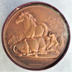 Medalla Francia Agricultura, Animales de Granja, por Alphe Dubois Ø 50,8 mm -74,36gr - Imagen 1 de 12
