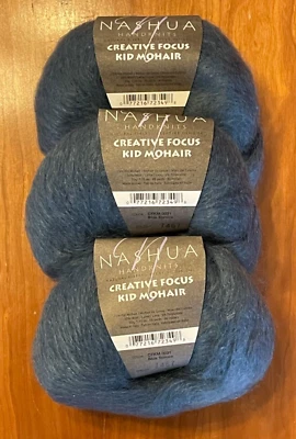 Lot of 3 Nashua Handknits Creative Focus KID MOHAIR / 'Blue Spruce' Colorway - Image 1 of 3