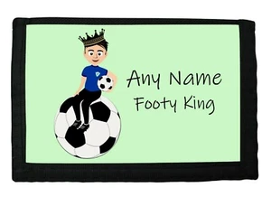 PERSONALISED FOOTBALL KING PRINT BOYS RIP WALLET BIRTHDAY CHRISTMAS GIFT - Picture 1 of 3