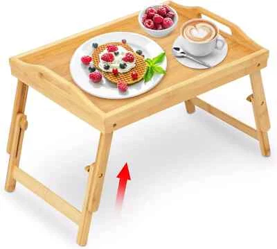 Bandeja de cama de desayuno para comer - Mesa de comida elevada de hasta 9,5" en sofá de regazo - Bandeja Foto 1 de 4