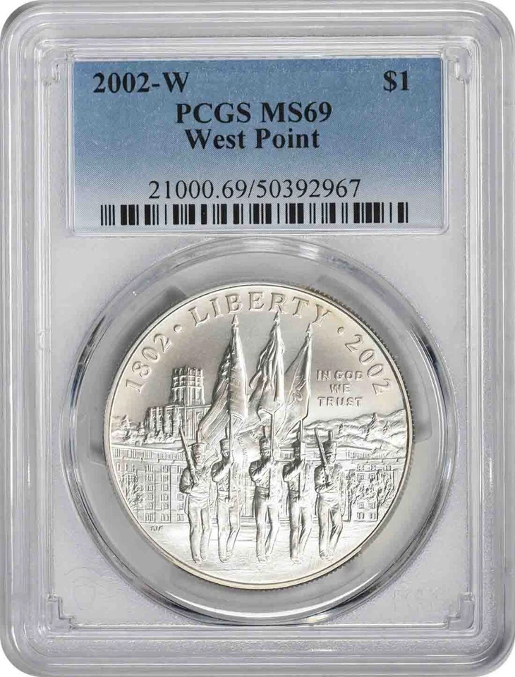 2002-W West Point Commemorative Silver Dollar MS69 PCGS - Image 1 of 2