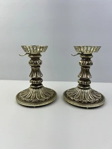 Juego de dos candelabros vintage de latón - Imagen 1 de 4
