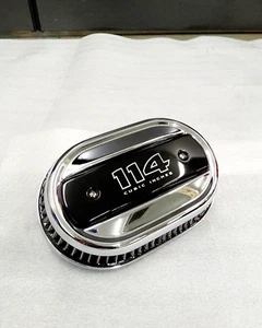 GENUINE HARLEY DAVIDSON MILWAUKEE M8 BLACK VENTILATOR AIR CLEANER 114 BADGE - Bild 1 von 2