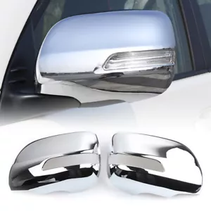 Chrome Rearview Wing Mirror Cover Trim For Toyota Land Cruiser Prado 2010-22 ABS - Picture 1 of 10