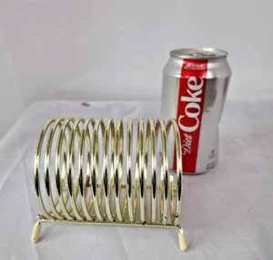 Vintage goldfarben Schreibtisch Spirale Spule Foto Memo Brief Rechnung Halter Boho gepolsterte Füße - Bild 1 von 7