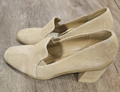 Женские туфли-лодочки Joie 9 M Wevenly Mar1 без шнуровки бежевые замшевые на блочных каблуках - Изображение 1 из 4