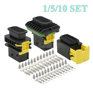 12 Way/Pin TE HDSCS Automotive Male Female Waterproof Connector Plug Socket Kit - Picture 1 of 14
