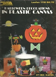 Halloween Plastic Canvas Patterns Jack O Lantern Witch Ghost Black Cat J74 - Picture 1 of 4