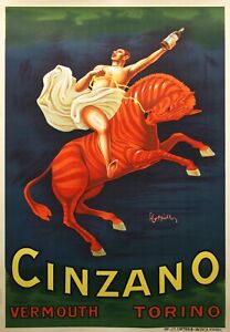 Original Vintage Cappiello Cinzano Vermouth Poster by Leonetto Cappiello 1910