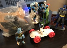 6- McDonalds Happy Meal Toys Batman 1991 Era Joker ,Catwoman ,Batman Mr. Freeze