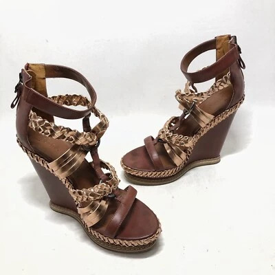 Boutique 9 Glendora Talla 9 M Cobre Plataforma Cuña Zapatos Cremallera Trasera Correa para el Tobillo Foto 1 de 4