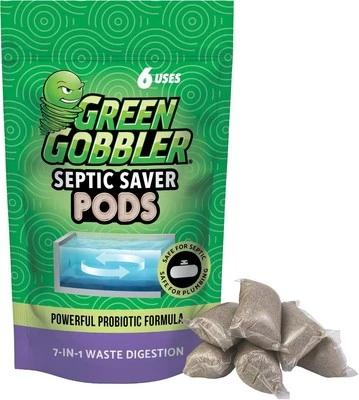 Green Gobbler Septic Tank Treatment Packets, 6 Month Supply - Natural 6 Pods  - Image 1 of 4