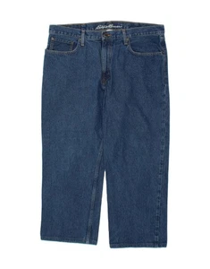 EDDIE BAUER Mens Relaxed Fit Cropped Jeans W36 L25 Blue Cotton BH01 - Picture 1 of 3