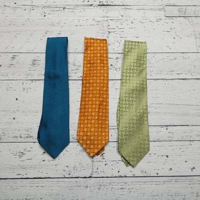 Juego de corbata Fratelli Moda para hombre clásica seda Italia azul naranja verde estampado formal Foto 1 de 4