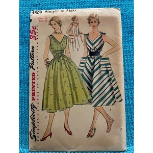 Simplicity 4309 Sewing pattern Tent dress A line pockets 1950s size 12 - Picture 1 of 5