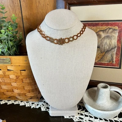 Collar Gargantilla Flor Cuentas Años 70 Marca 1928 Inspiración Vintage Foto 1 de 4