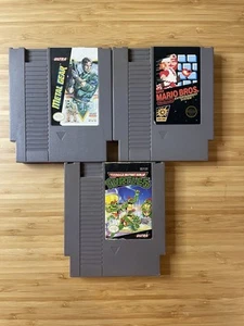 Lot Of 3 NES Games - Super Mario Bros, TMNT, Metal Gear Carts Only - Picture 1 of 6