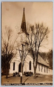 K31/ Blackinton Massachusetts RPPC Postcard c1910 Union Church Building 141 - Imagen 1 de 4