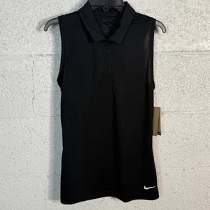 Nike Dri-FIT Victory Sleeveless Golf Polo, black/white XS - Picture 1 of 6