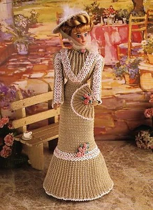 GORGEOUS Garden Tea Gown/ Doll Outfit/Crochet Pattern INSTRUCTIONS ONLY - Picture 1 of 1