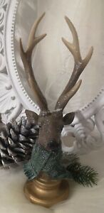 Reindeer Stag Standing Braun Christmas Shabby Vintage Decoration 13in
