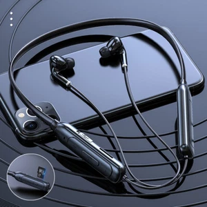 Auriculares deportivos con banda para el cuello Bluetooth Auriculares de música Soporte Tarjeta de memoria Reproducir - Imagen 1 de 15