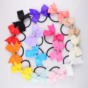 16 Pcs Children's Bowknot Hair Band Hair Bow Tie Ponytail Holders Elastic Band - Picture 1 of 10
