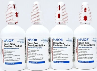 Major Deep Sea Premium spray salino 1,5 oz (44 ml) - data de validade 04-2026 - pacote com 4 - Imagem 1 de 3