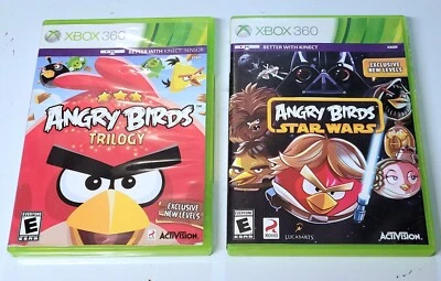 MINT Discs XBox 360 Angry Birds Set Bundle-Trilogy CIB & Star Wars No Manual-Lot - Image 1 of 3