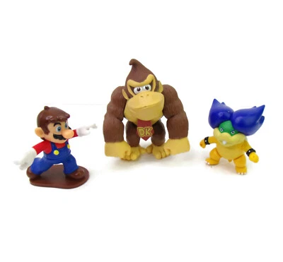 ~ PIEZAS FALTANTES ~ Lote de 3 Juguetes Nintendo Donkey Kong, Ludwig & Mario Cap Thrower Foto 1 de 4