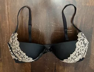 Victoria’s Secret Black Underwire Push Up Bra Women’s Size 34DD - Picture 1 of 4