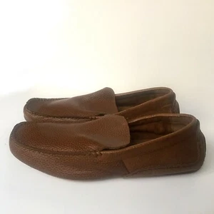 Men’s Mark Anthony Brown Slip On Leather Casual Loafers Size 11 Medium - Picture 1 of 12